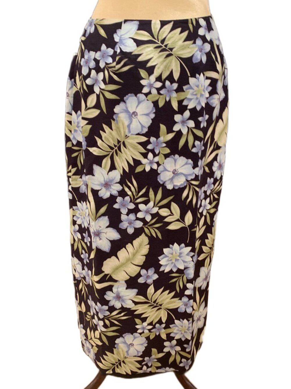 Charter Club Floral Print Linen Rayon Blend Skirt Size 12
